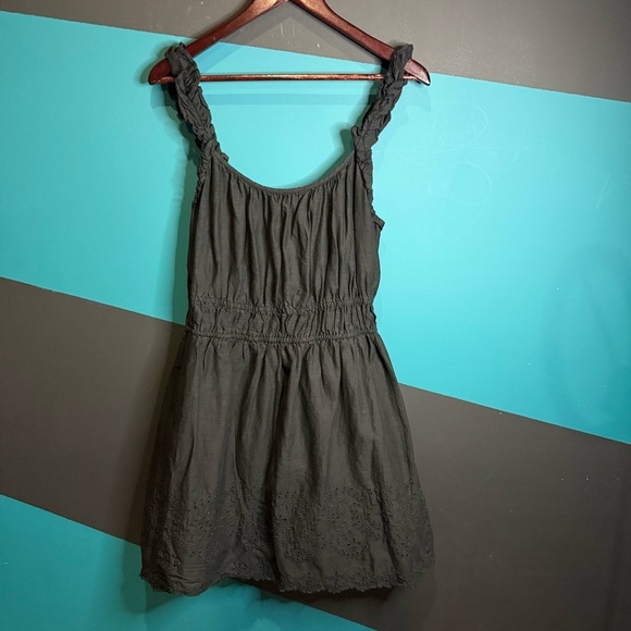 Old Navy Black Ruched Mini Sundress cotton blend - Picture 2 of 13